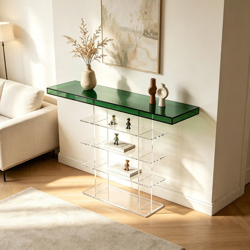 Étagère console en acrylique Green Top, H 29,53 po x l 39,37 po x P 11,81 po