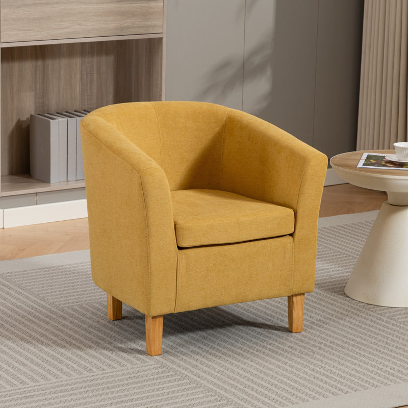 Upholstered Armchair, Yellow