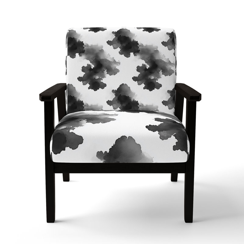 Chaise d'appoint Abstract, Accoudoirs carrés noirs
