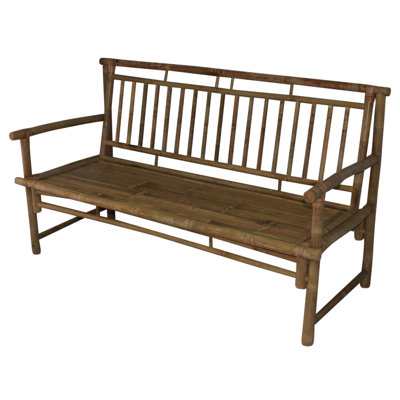 Banc standard en bambou avec dossier à lattes