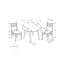 Ensemble de table de salle à manger, ensemble de 3 pièces, petit, abattant de 35 po, cuisine, métal blanc et stratifié, tissu gris, contemporain, moderne-902729197-902729199-902729200