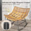 Chaise berçante d'extérieur en forme d'œuf avec structure en acier et repose-pieds pour patio