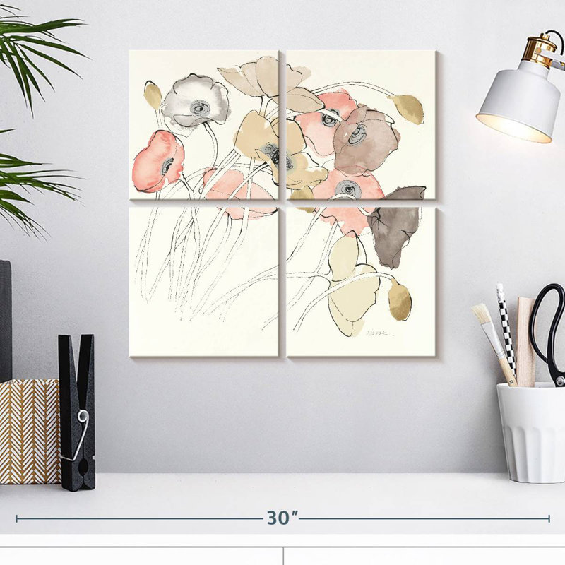 Harnek Black Line Poppies II neutre, H 18 po x l 18 po