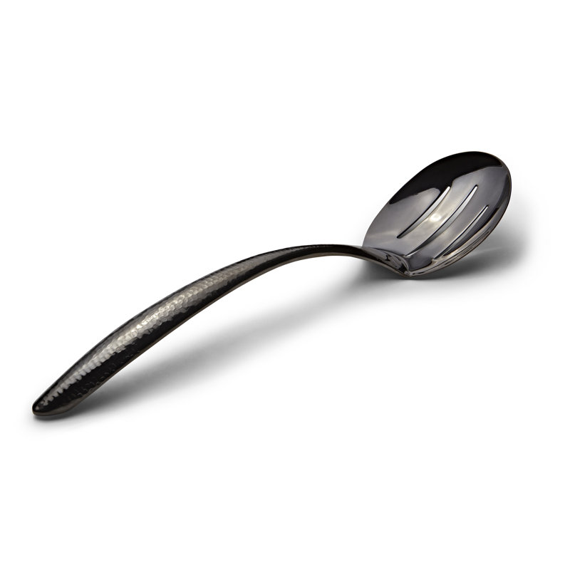 Cuillère de service rainurée, Fini martelé noir