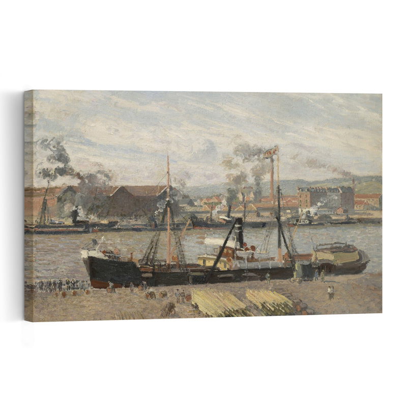 Port Of Rouen, Unloading 1898 Industrial Contemporary Wall Art Print - Print, 101.6cm H x 152.4cm W