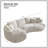 124.8" Boucle Curved Sofa Couch-1999989425