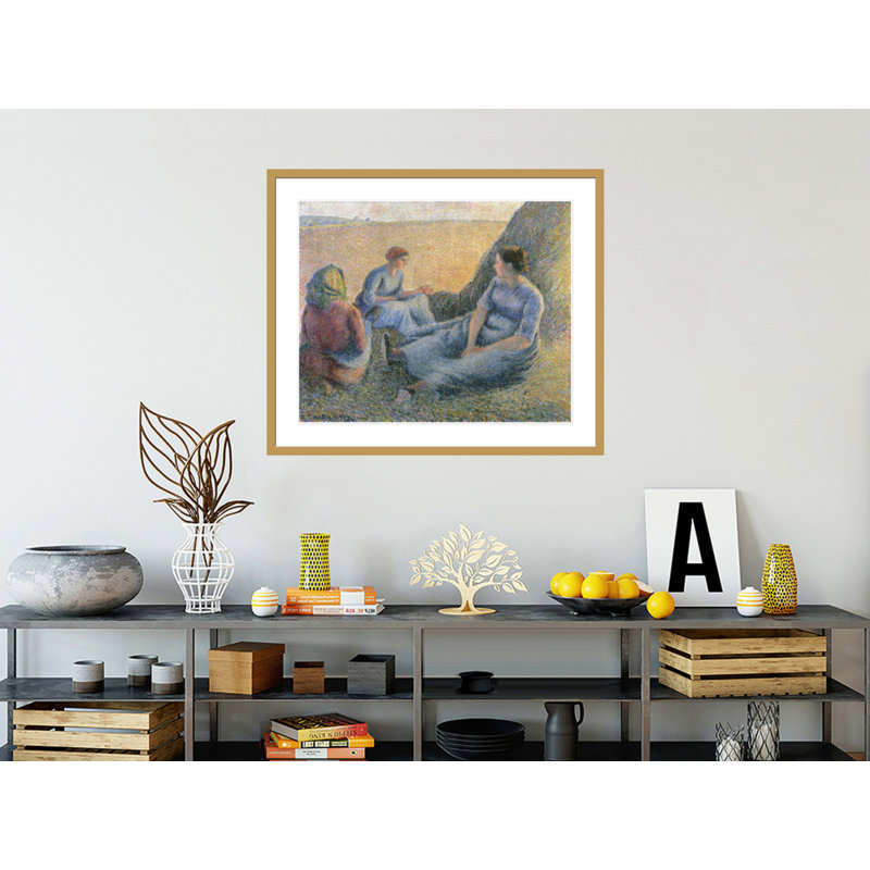 «Haymakers Resting» par Camille Pissarro, impression giclée sur cadre, H 33,5 po x l 39,48 po