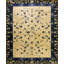 Tapis ivoire beige crème en laine noué à la main à motif floral antique