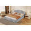 Tête de lit tapissier en velours pour lit double, sans sommier tapissier-2144494350
