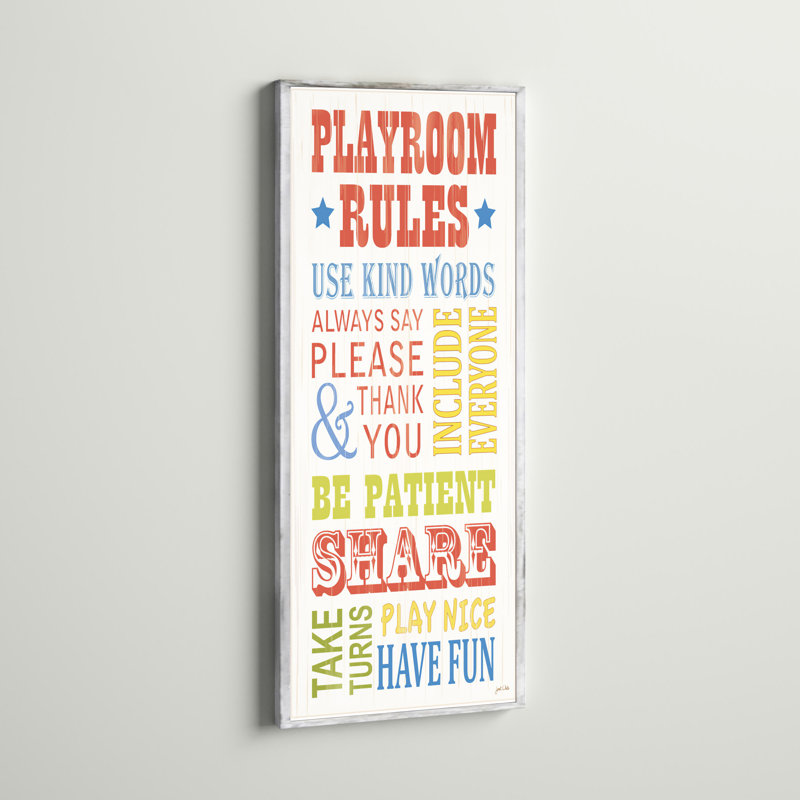 Plaque murale Abernathy Playroom Rules Part 2
