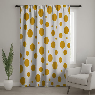 Polka Dots Window Curtains, Pattern Sheer & Blockout Curtains - 1 Panel