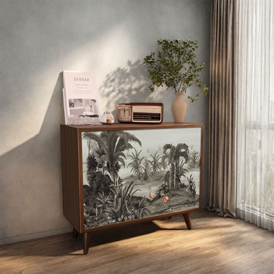 Grande armoire de rangement décorative en pin