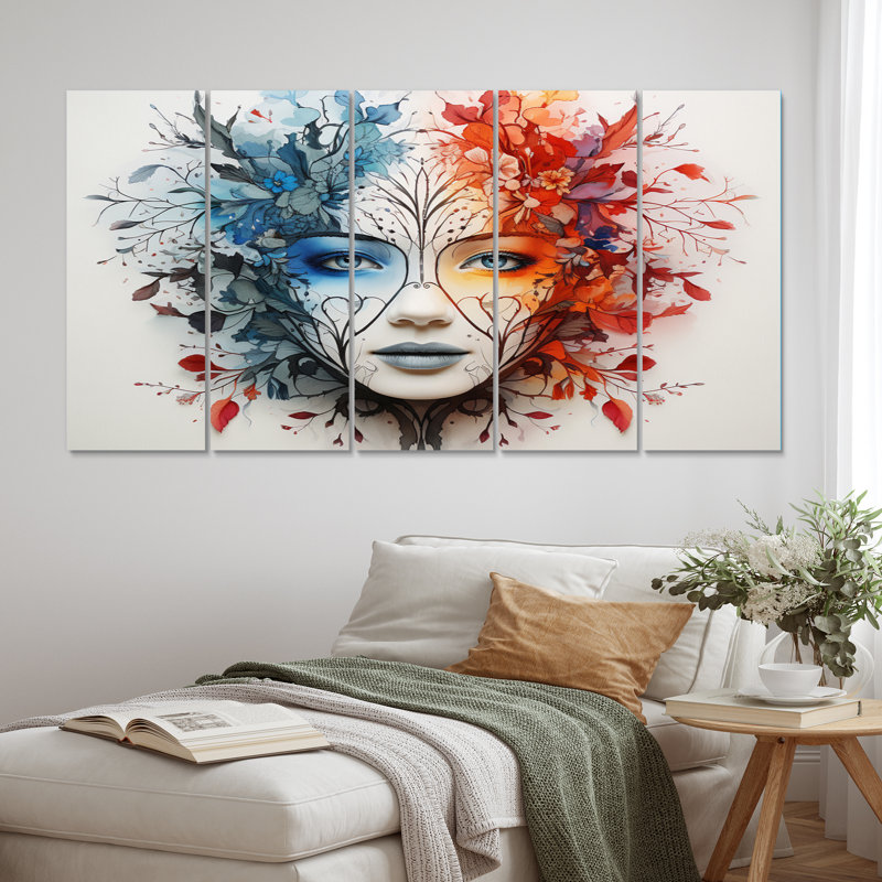 Ensemble de 5 décorations murales 5 fleurs