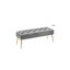 Banc polyvalent en velours capitonné avec pieds en métal doré Aghvarth -320106691
