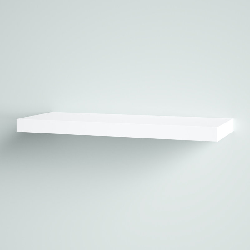 Solid Wood Floating Shelf, White