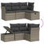 Ensemble de canapé de jardin Vidaxl en rotin de polyester gris, acier thermolaqué modulaire