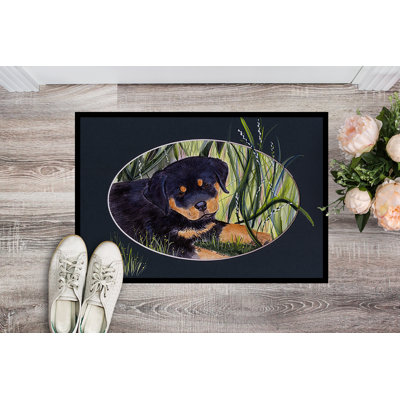 Tapis de porte d’intérieur anti-dérapant rottweiler