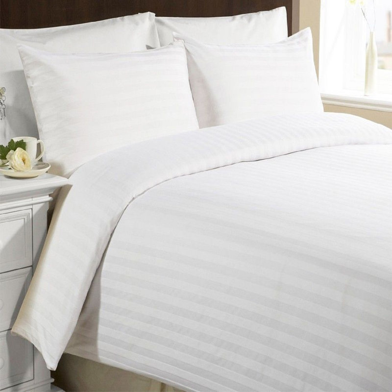 Milosz Satin Stripe 200TC Duvet Cover Set With Pillowcases, Single