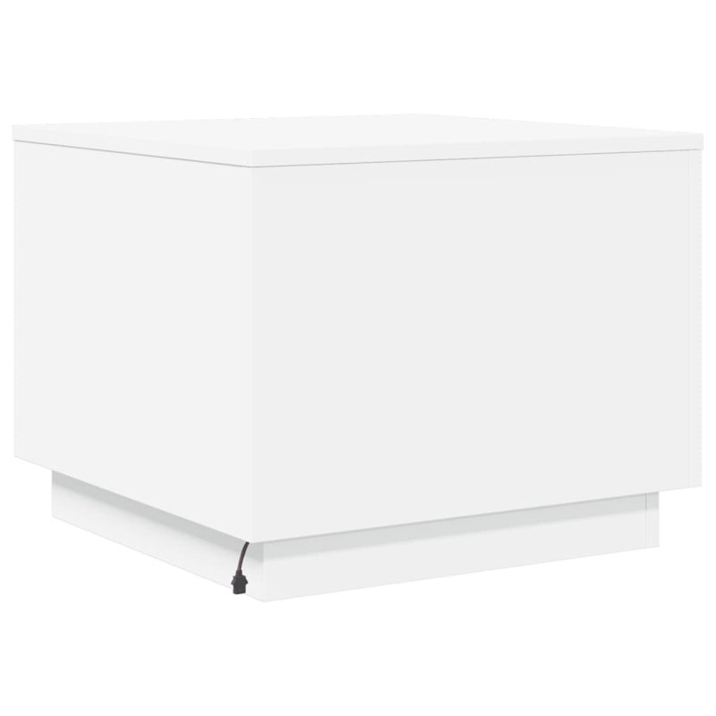 Table basse avec lumières DEL 19,7 po x 19,7 po x 15,7 po, Blanc