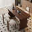Tan Rectangular Manufactured Wood desk-109304921