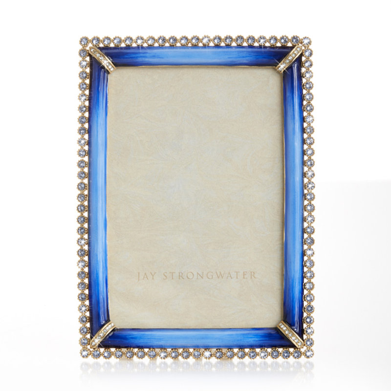 Rectangle Picture Frame, Blue/Silver, 4" x 6"