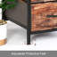 Table de chevet 2 tiroirs en acier inoxydable brun / noir