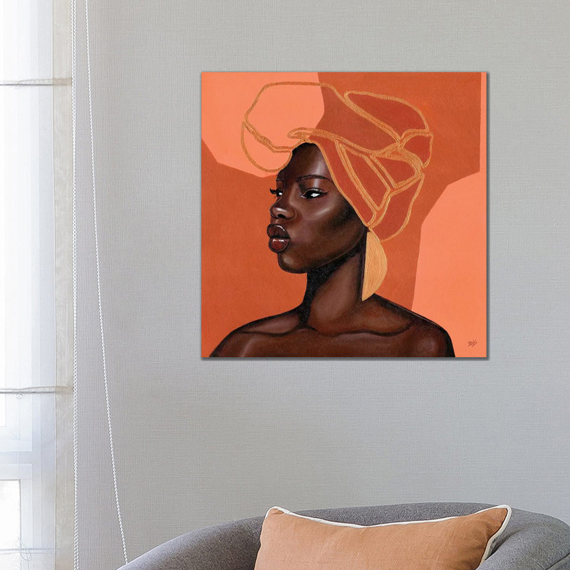 « Adah » par Bria Nicole-impression d’art graphique, H 26 po x l 26 po x P 1,5 po, Toile tendue, Pas de tapis