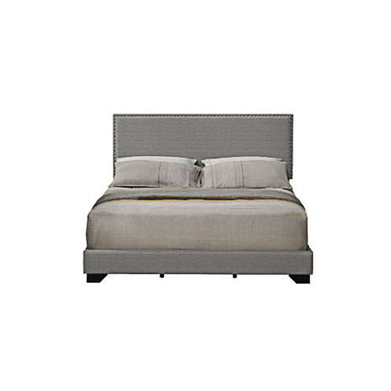 Modern Solid Colour Queen Bed, Grey