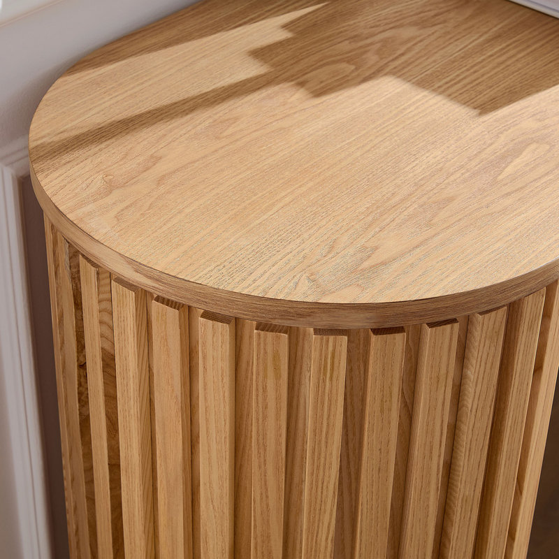 Console moderne 59,05 po avec tiroir pour le hall d'entrée avec un design à rayures verticales unique pour le vestibule du vestibule, NATURE