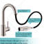 Robinet d'évier de cuisine contemporain, robinets de robinet de salle de bain en nickel brossé, robinet à poignée simple de style classique
