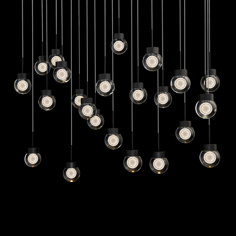 Double Bubble LED Pendant, Black, 5.5" H x 41.75" W x 11.25" D, 23