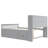 Full Size Storage Bed with Bookcase Headboard, 4 Drawers, Hidden Compartments, No Box Spring Needed-1582821401