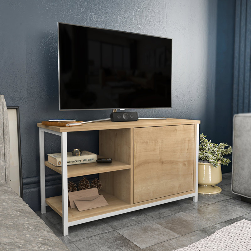 Fredderick TV Stand for TVs up to 42", White/Oak