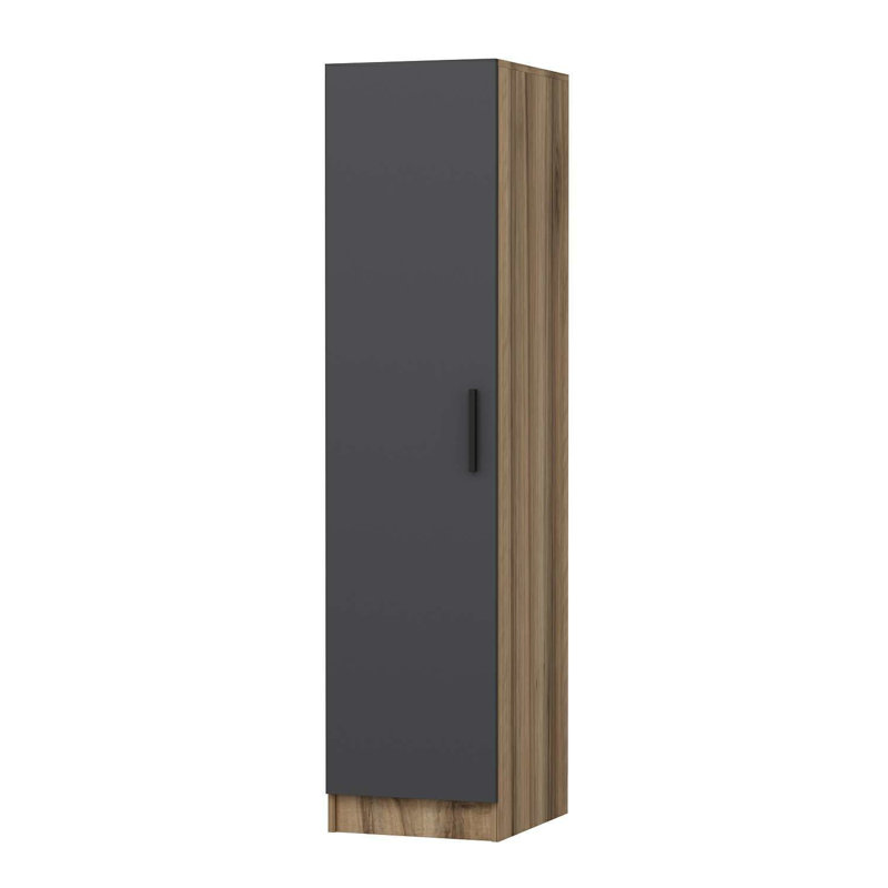 Elina Manufactured Wood Wardrobe, 190cm H x 45cm W x 52cm D, Brown/Black