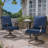 7-Piece Outdoor Fire Pit Set With 48" Aluminum Gas Table (40,000 BTU) & 6 High-Back Swivel Glider Chairs-231776385