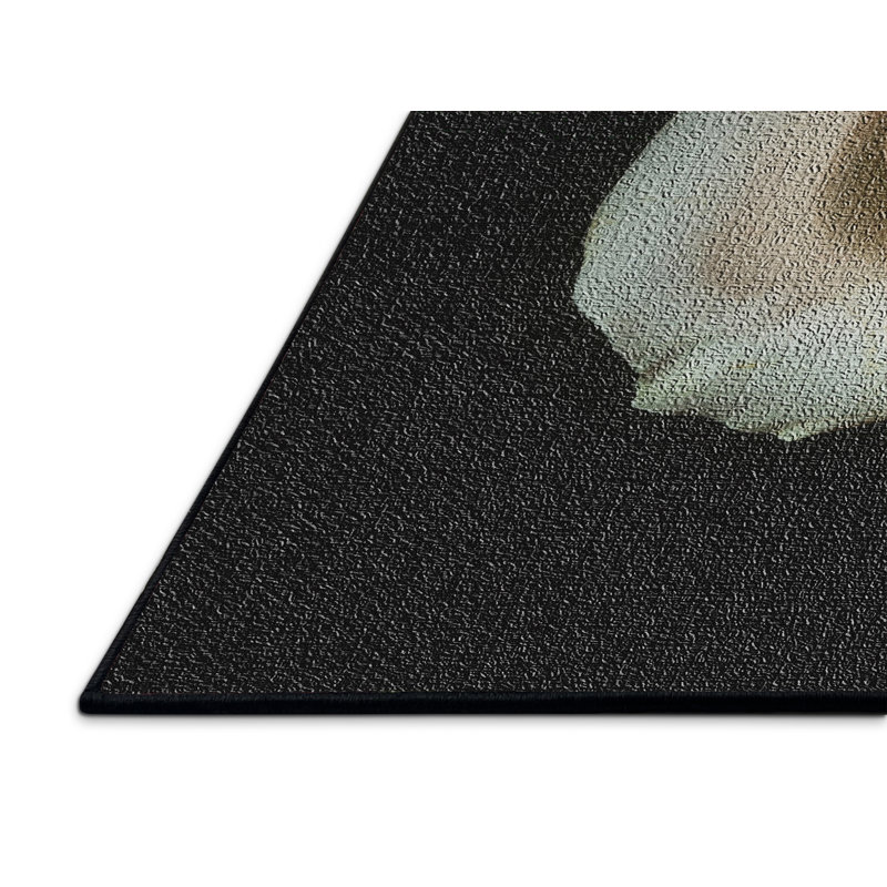 Tapis blanc avec fleurs et fond 44, Rectangle 2 pi x 4 pi