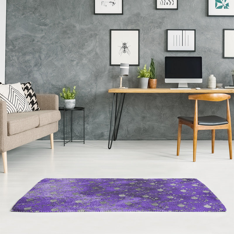 Chenille Polka Dots Indoor Rug, Rectangle 4' x 6'