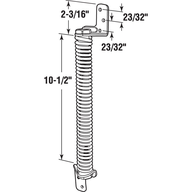 Prime-Line Self Closing Gate Spring, 10-1/2 in., Steel, Black, Adjustable (Single Pack)
