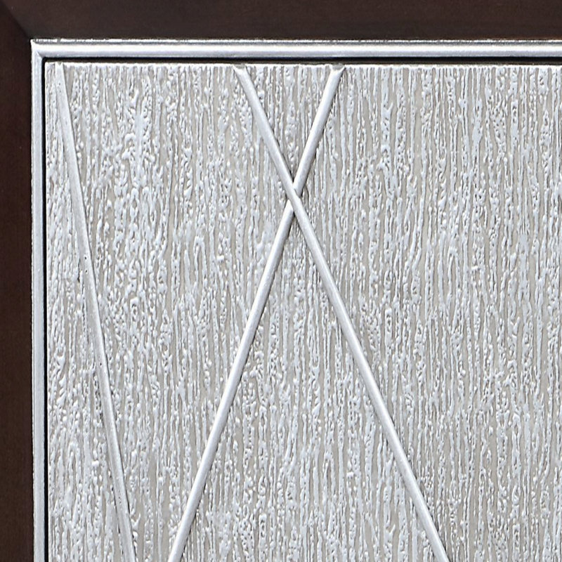 Console pour vestibule - Argent métallique / noyer