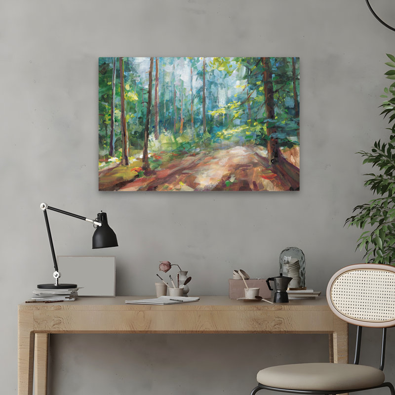 Forêt et paysage, rêverie boisée, H 16 po x l 24 po