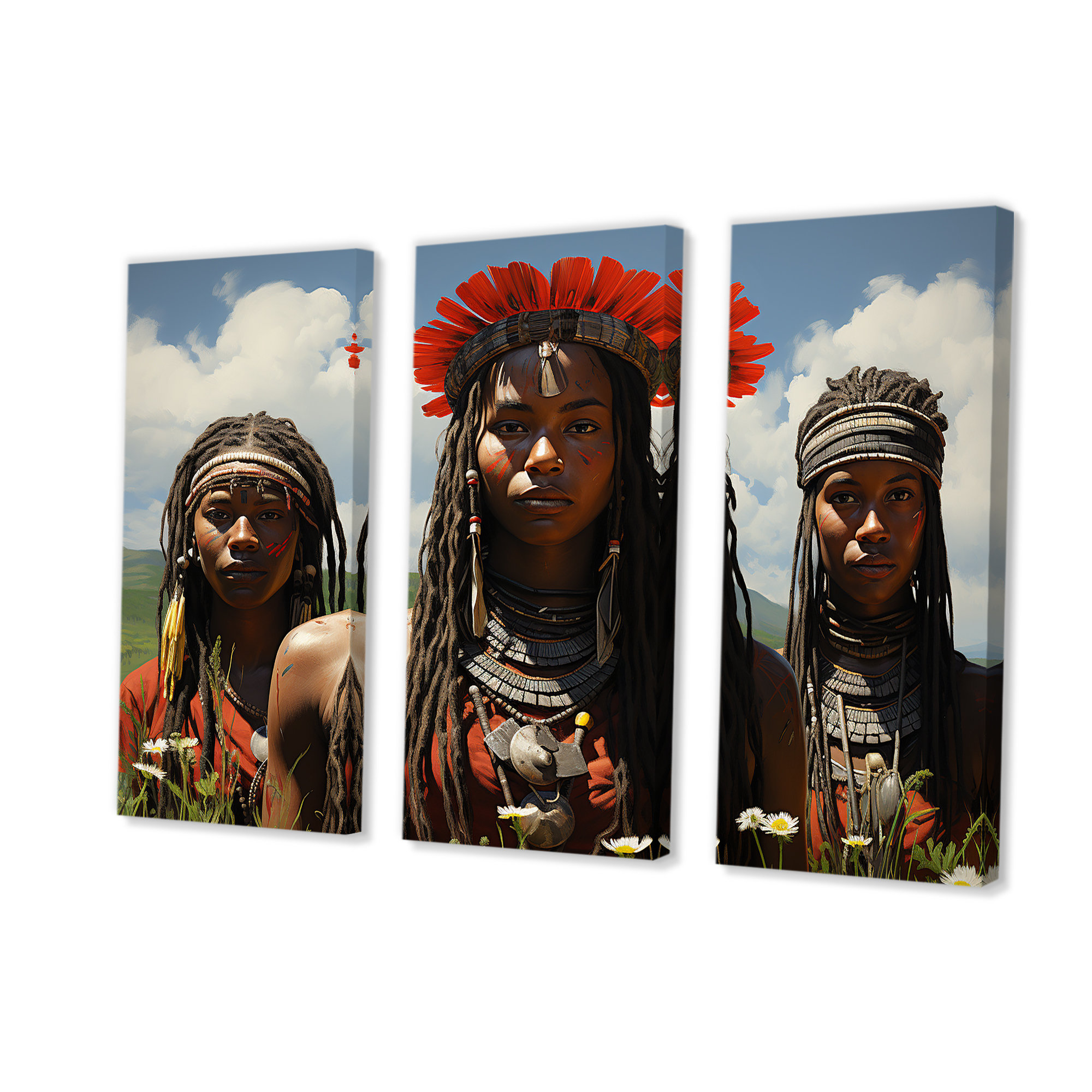 Dakota Fields Red Himba Cultural Elegance Woman Portrait II African