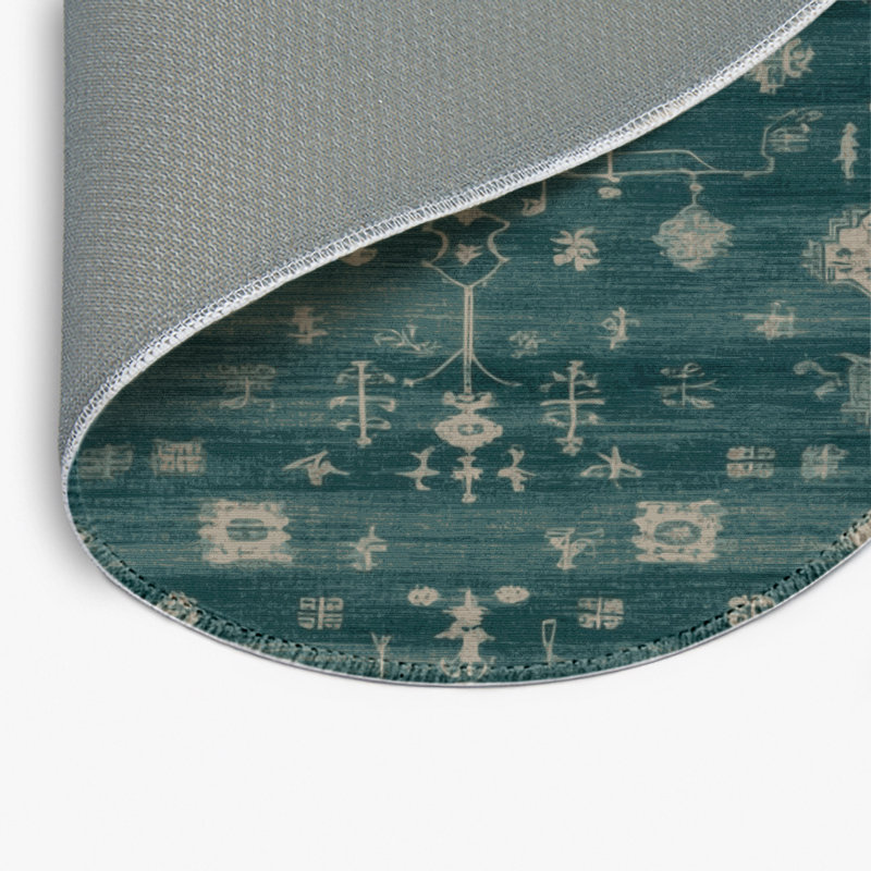 Tapis gris intérieur et extérieur surteint, Rond 5 pi