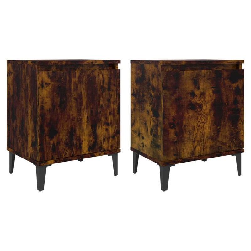 Southwold 40cm W Bedside Table, Brown/Black