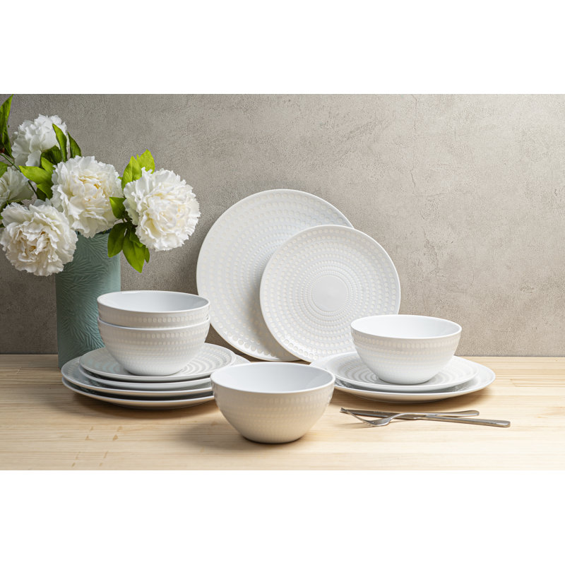 12-Piece Ceramic Dinnerware Set-Bijou Designs