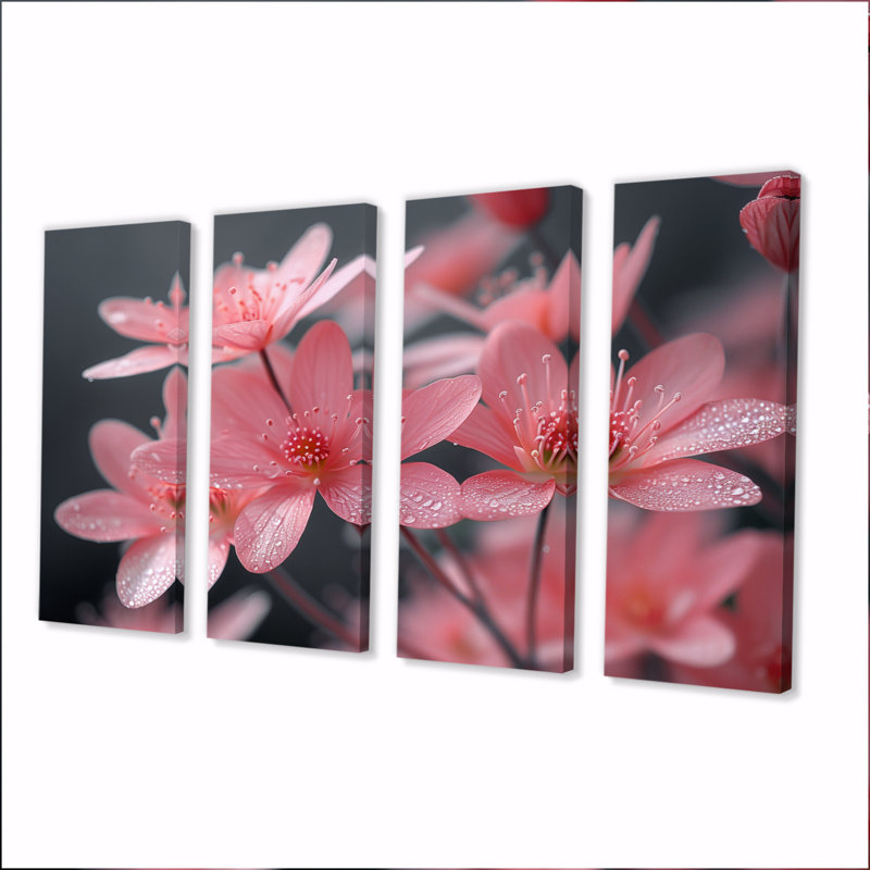 Gillan - Cherry Blossom Wall Art Set, 32" H x  64" W
