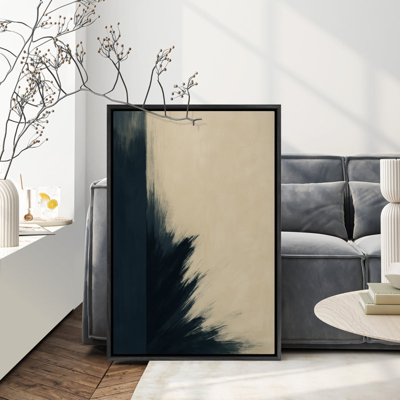 Art mural encadré abstrait rétro antique classique pour chambre à coucher, H 36 po x l 24 po, Noir