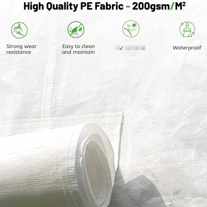 Bâche de gazebo 3,65 m x 4,85 m - Enclos imperméable toutes saisons avec parois latérales et fenêtres en filet, protection efficace contre les intempéries, le vent et les intempéries hivernales.
