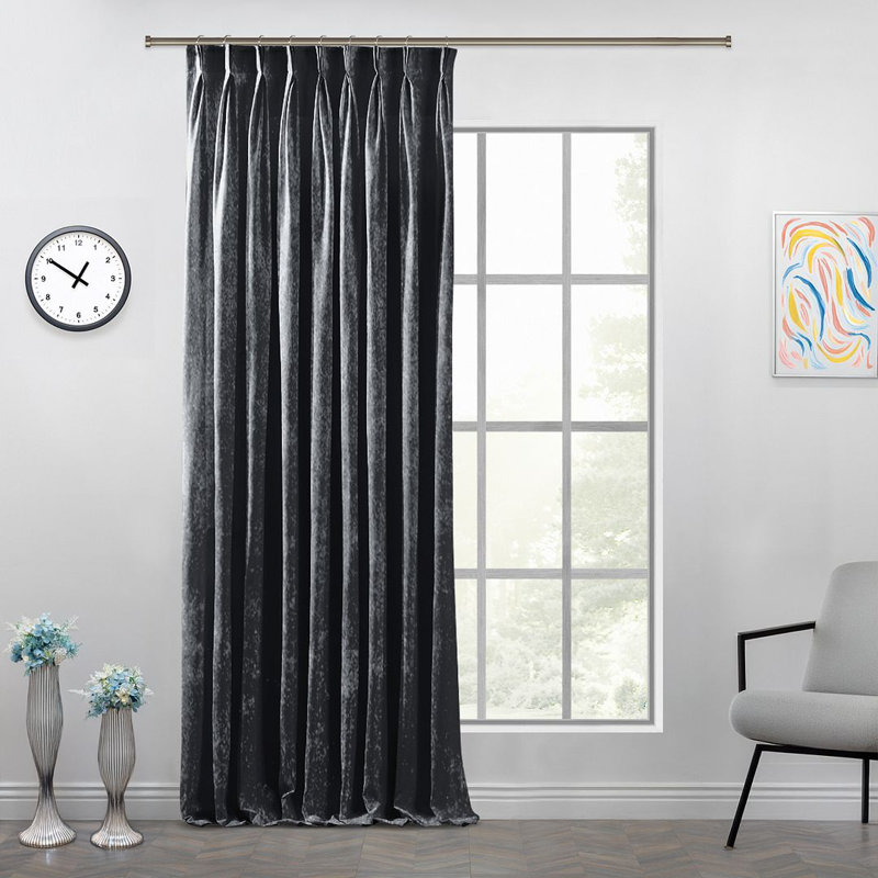 Room Darkening Single Curtain Panel, 245cm Width x 350cm Drop, Anthracite