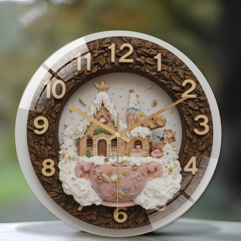 Horloge murale moderne en verre 12 po