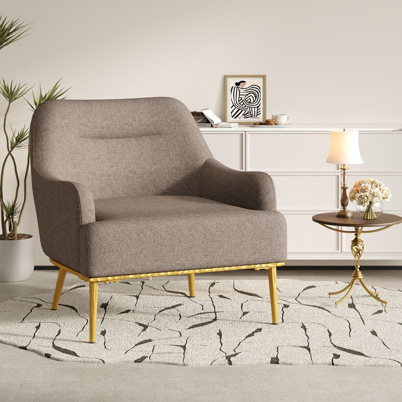 Fauteuil d'appoint Virelli Modern Chenille, Brun